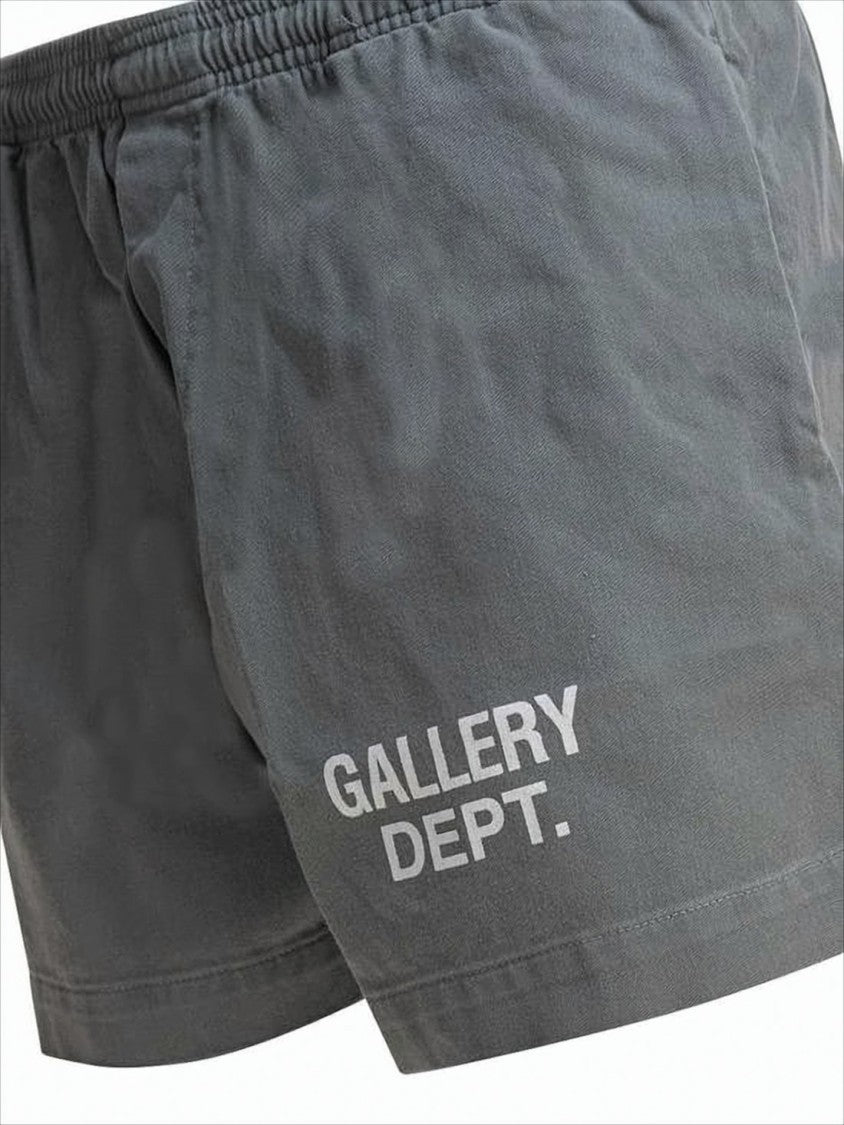 Gallery Dept. Washed Grey Cotton Shorts With Elastic Waist