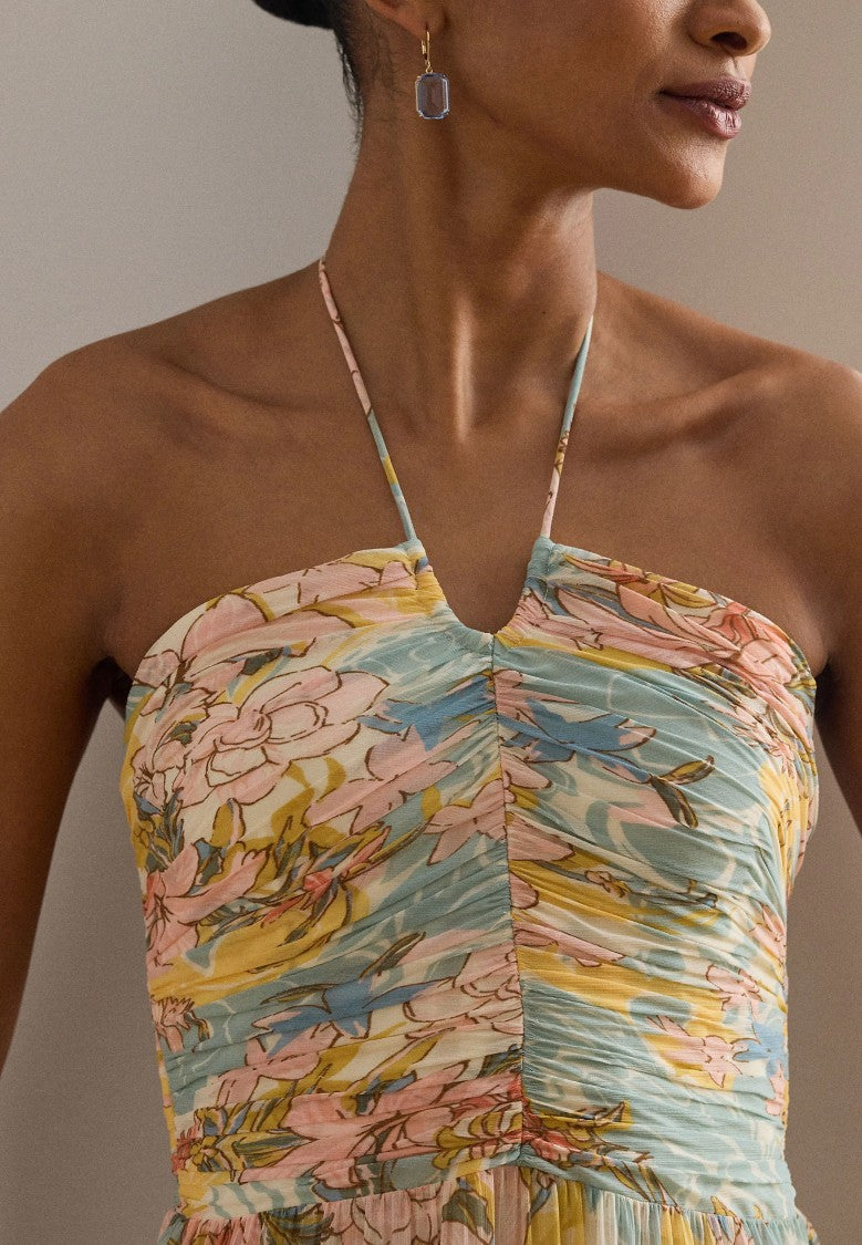 Lauren Ralph Lauren Tiered Floral Maxi Dress With Halter Neckline