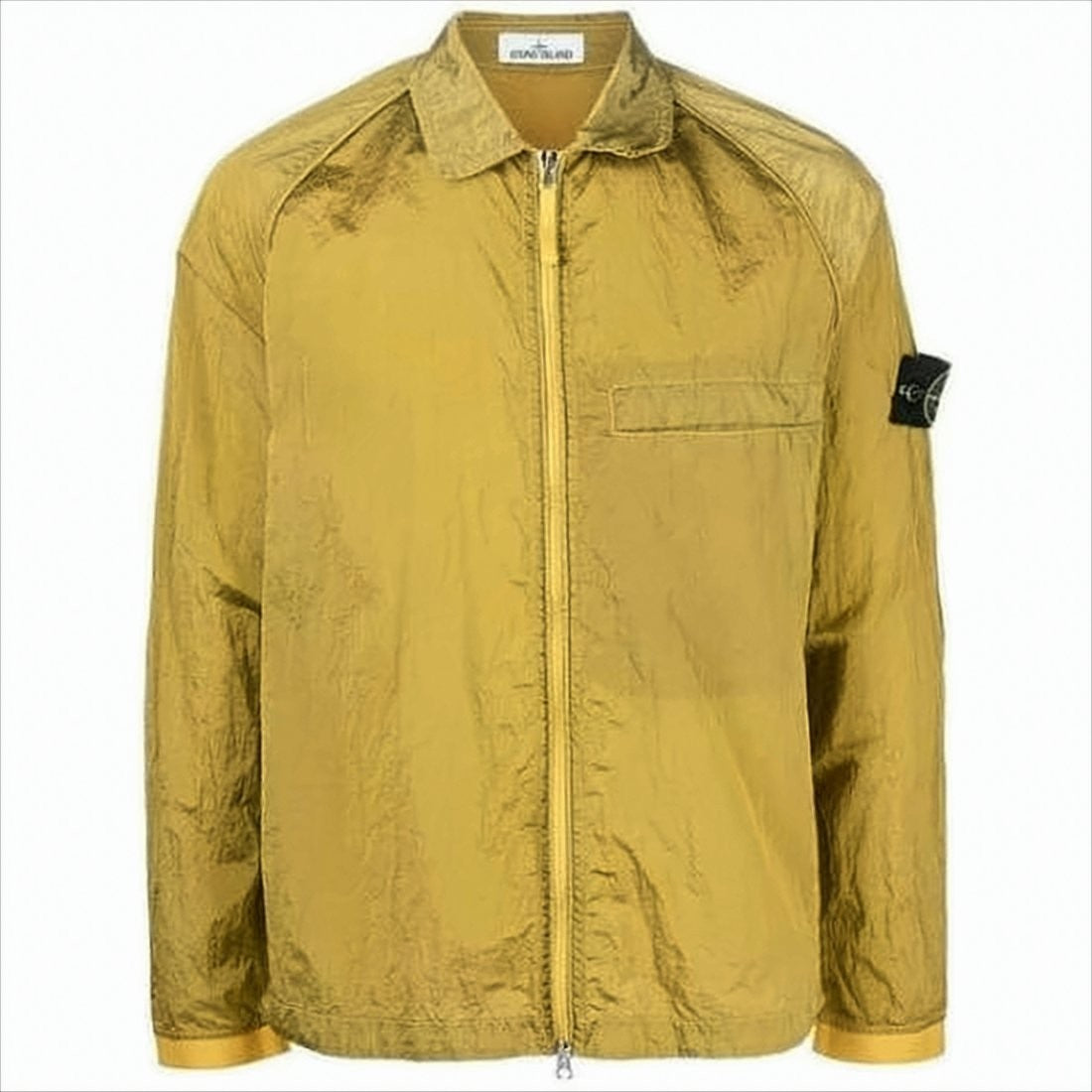Stone Island Lightweight Crinkled Texture Jacket With Patch Detail