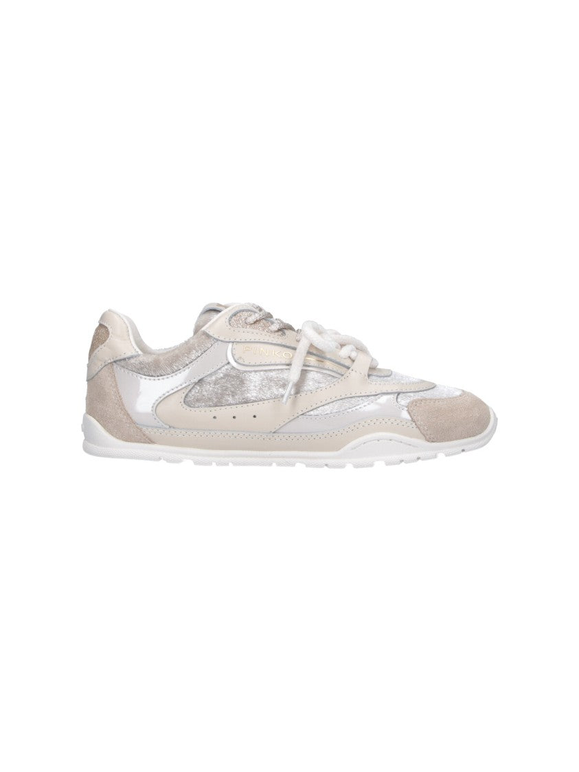 Pinko Gray Yulia 01 Leather Sneakers