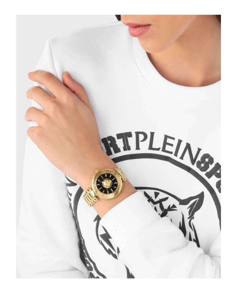 Plein Sport Opium Bracelet Watch With Black Sunray Dial And Gold Accents