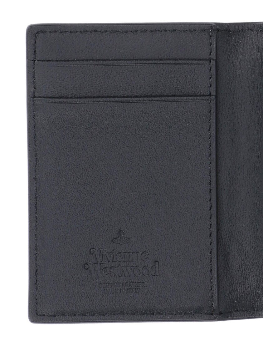 Vivienne Westwood Bi-Fold "Orb" Passport Holder – Black