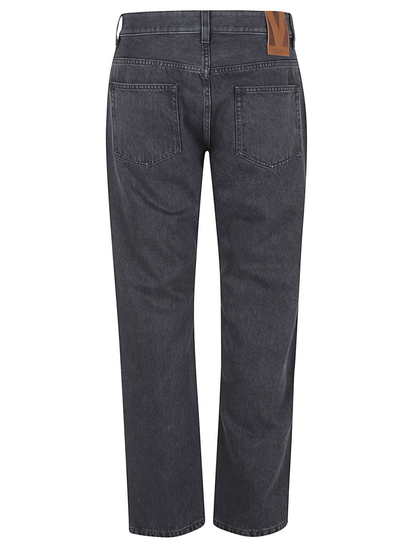 Valentino Garavani Classic Straight-Leg Denim Jeans With Logo Patch