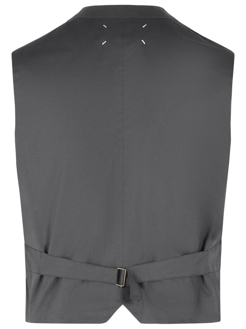 Maison Margiela Grey Cotton And Silk Vest