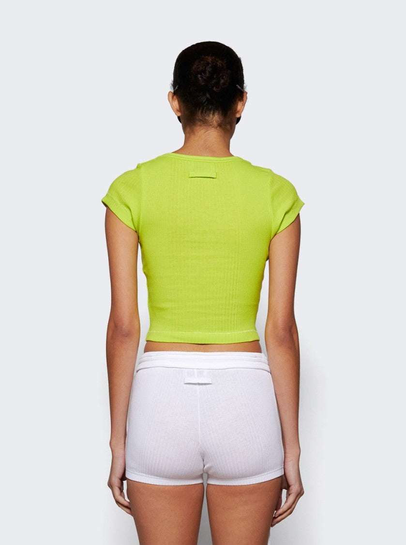 Jean Paul Gaultier Cropped Patch T-Shirt Lime