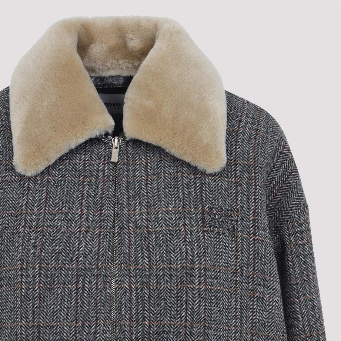 Miu Miu Slate Grey Virgin Wool Blouson