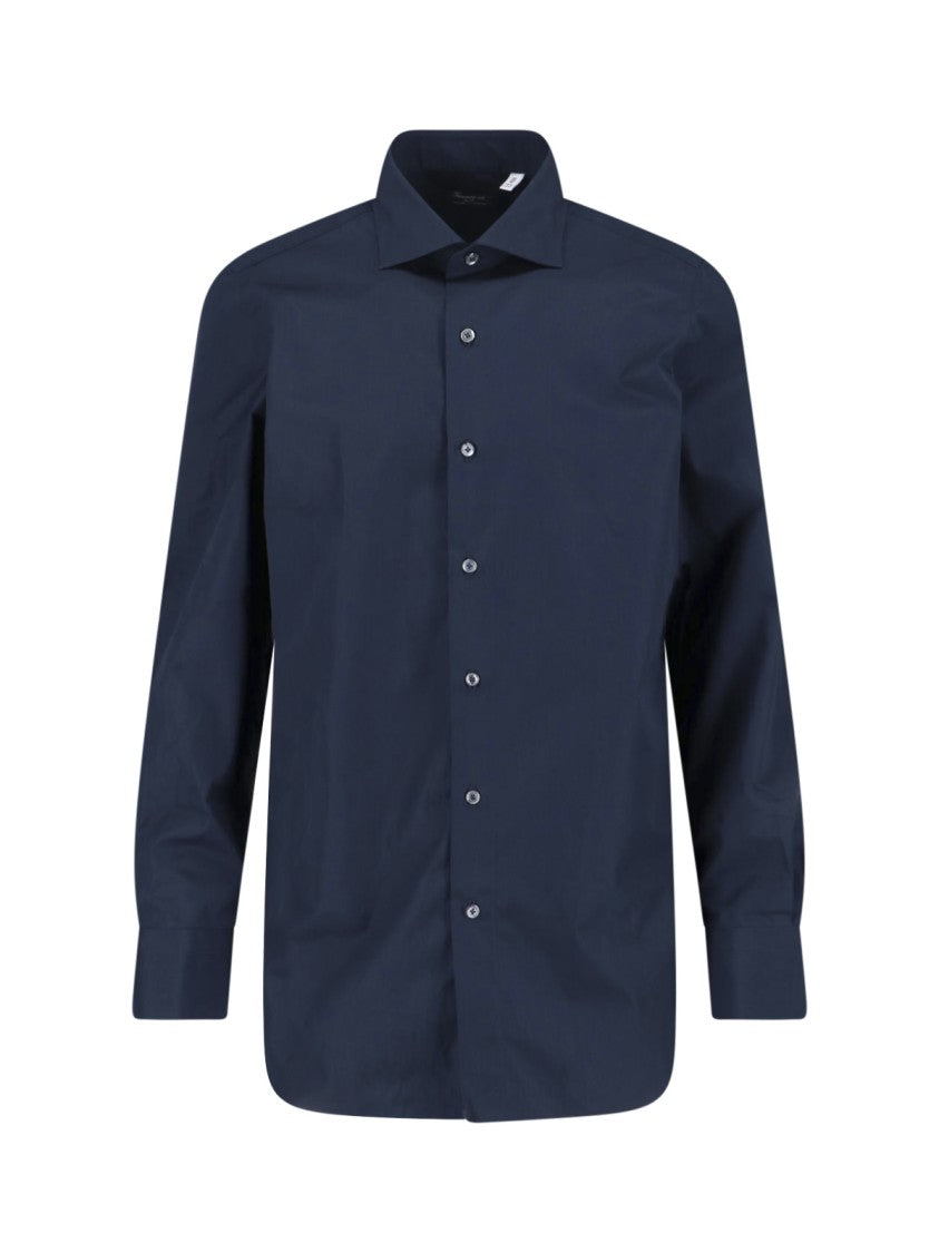 Finamore Tailored White Shirt With Button-Down Front