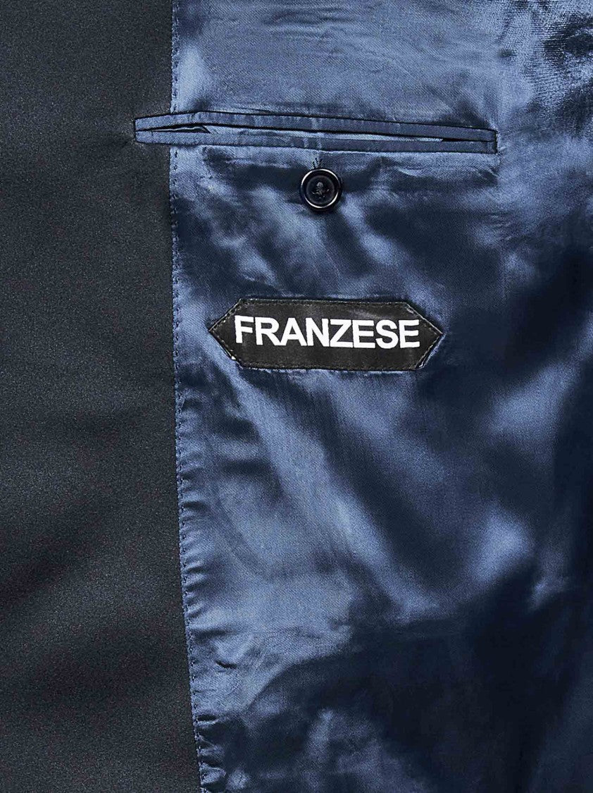 Franzese Collection Double-Breasted Tuxedo In Blue Wool