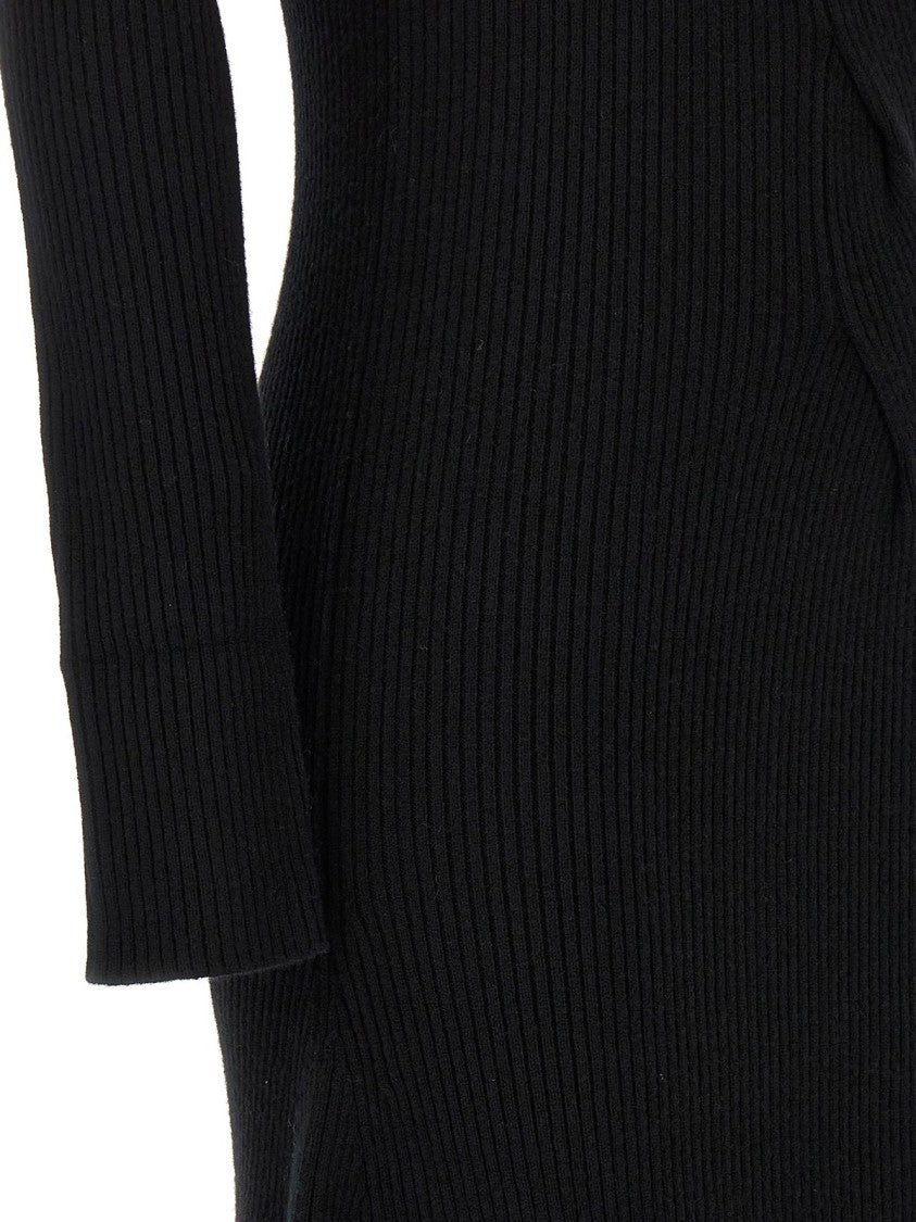 Fabiana Filippi Black Knit Midi Dress With Subtle Cut-Out Detail
