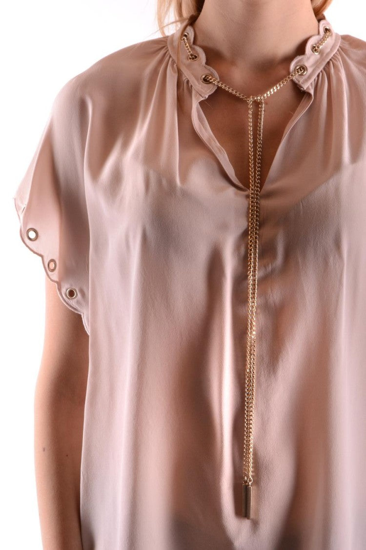 Michael Kors Silk Blouse With Flutter Sleeves