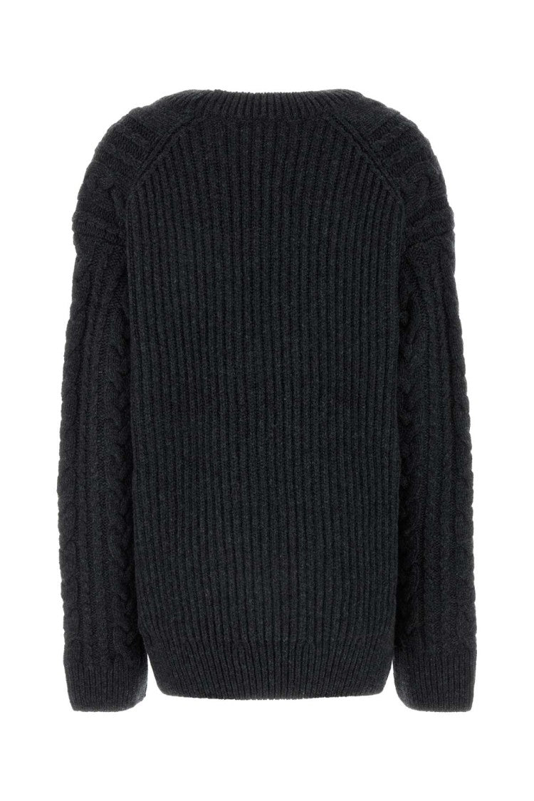 Cecilie Bahnsen Charcoal Wool Oversize Alia Sweater