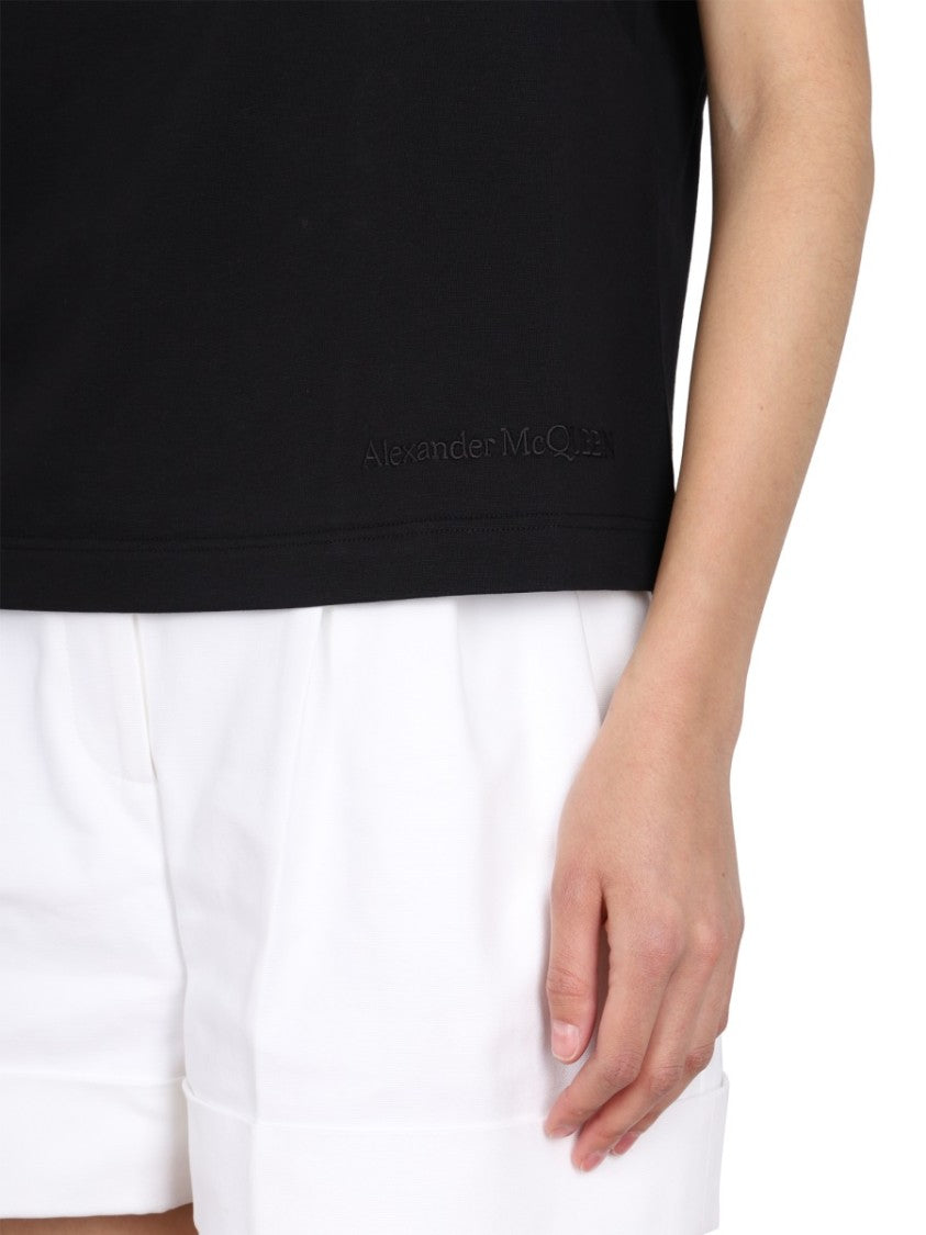 Alexander Mcqueen Minimalist Crewneck T-Shirt With Subtle Branding