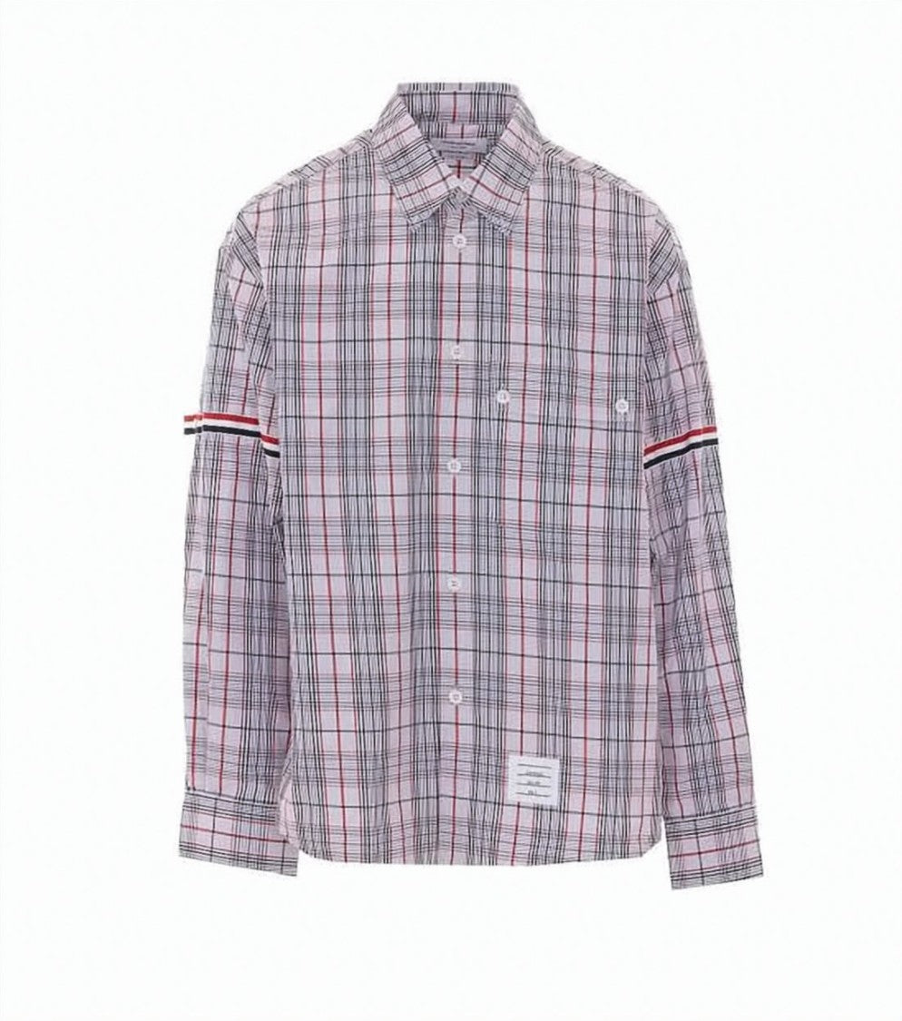 Thom Browne Classic Plaid Pattern Long-Sleeve Shirt