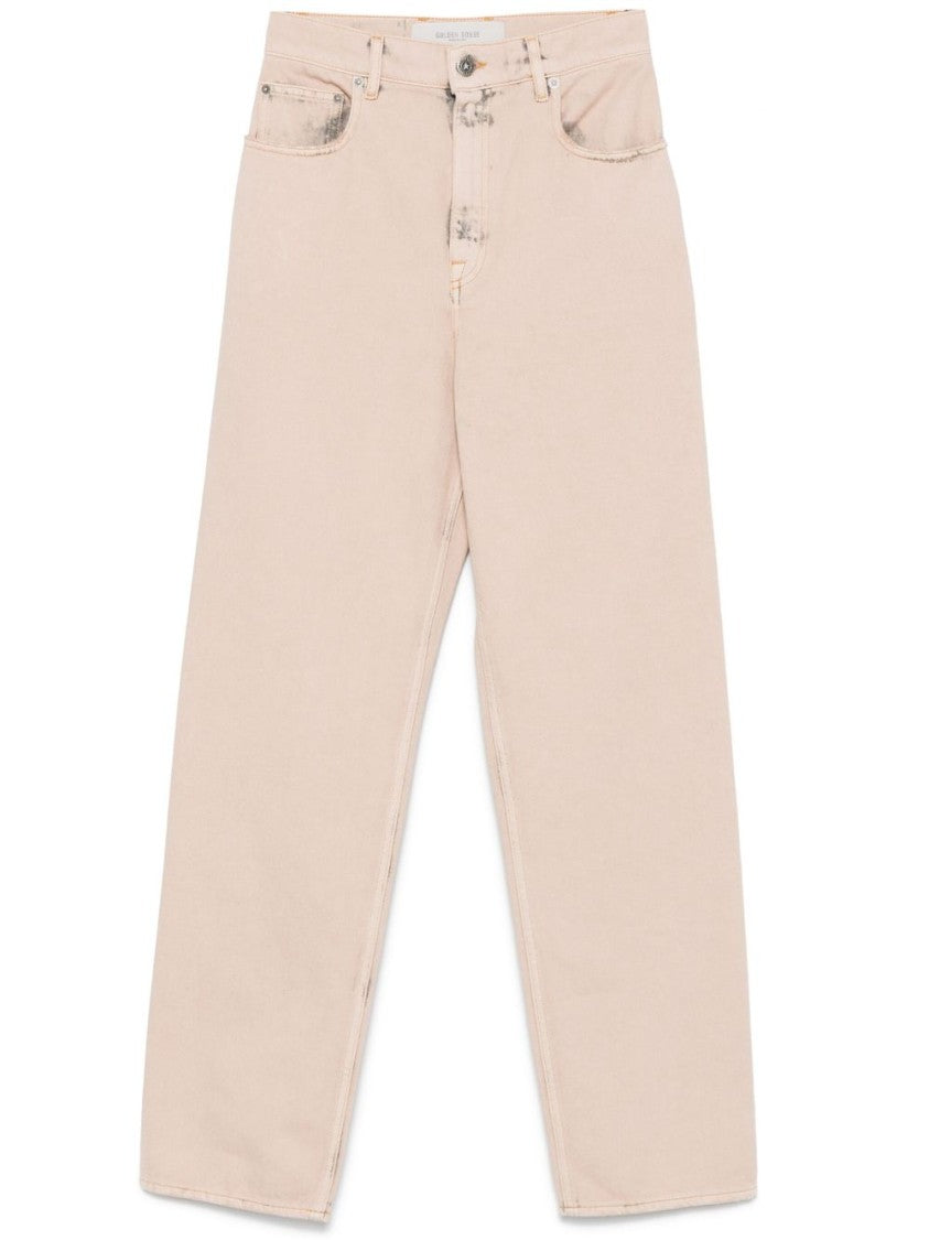 Golden Goose High-Waisted Wide-Leg Jeans With Subtle Fading