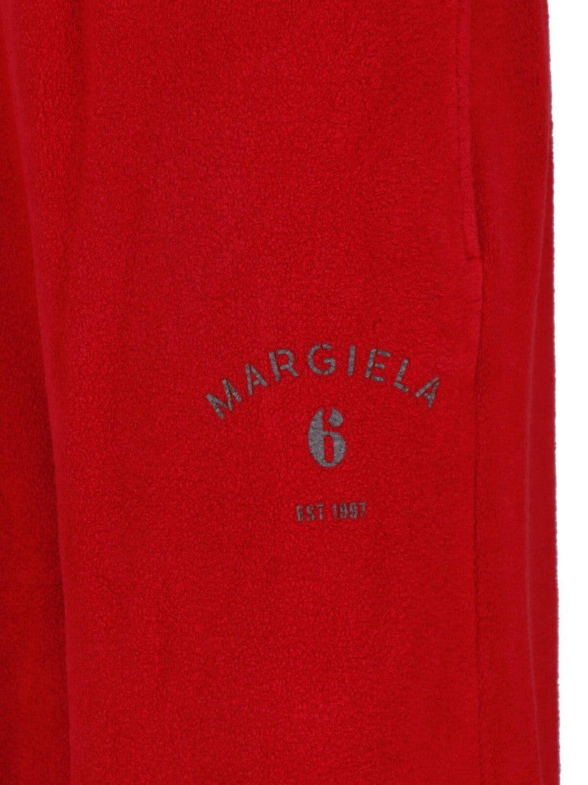 Mm6 By Maison Margiela Red Cotton Terry Straight-Leg Sweatpants