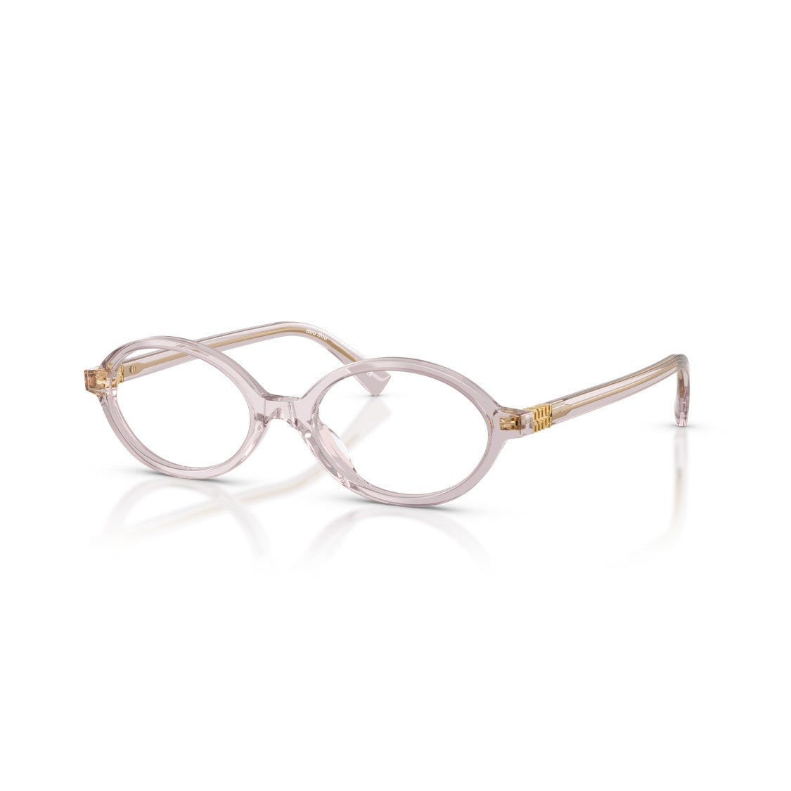Miu Miu 0Mu 01Xv Translucent Acetate Oval Frame Eyeglasses