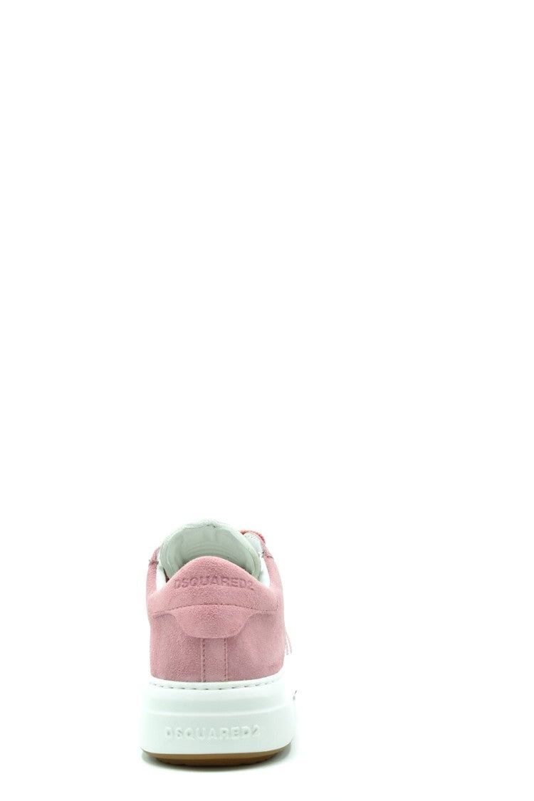 Dsquared2 Low-Top Pink Leather Sneakers White Accents