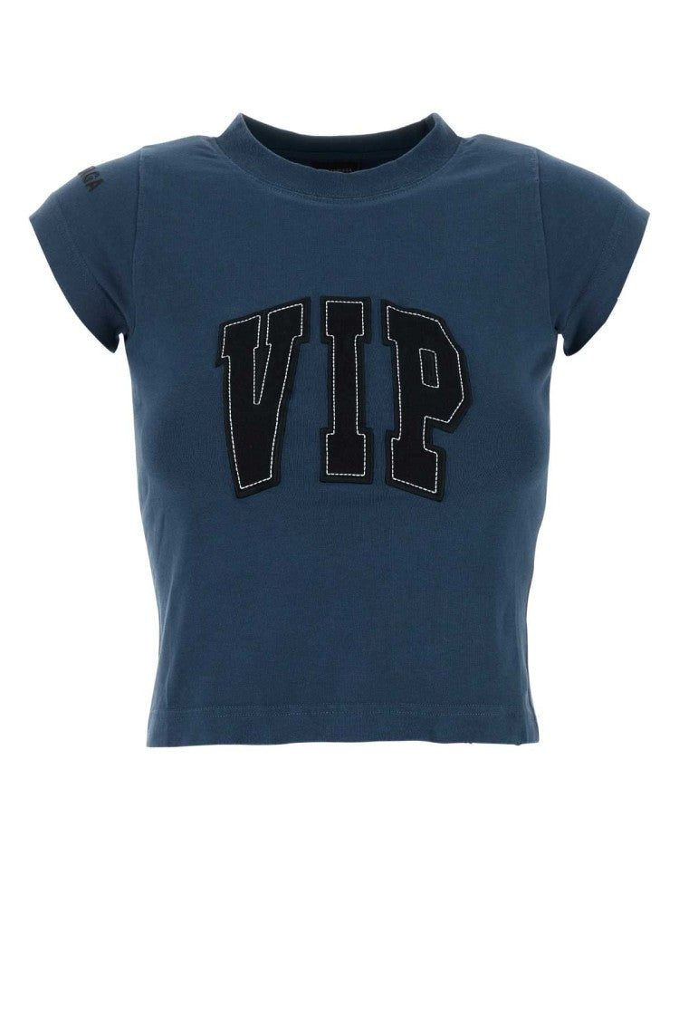 Balenciaga Blue Stretch Cotton T-Shirt