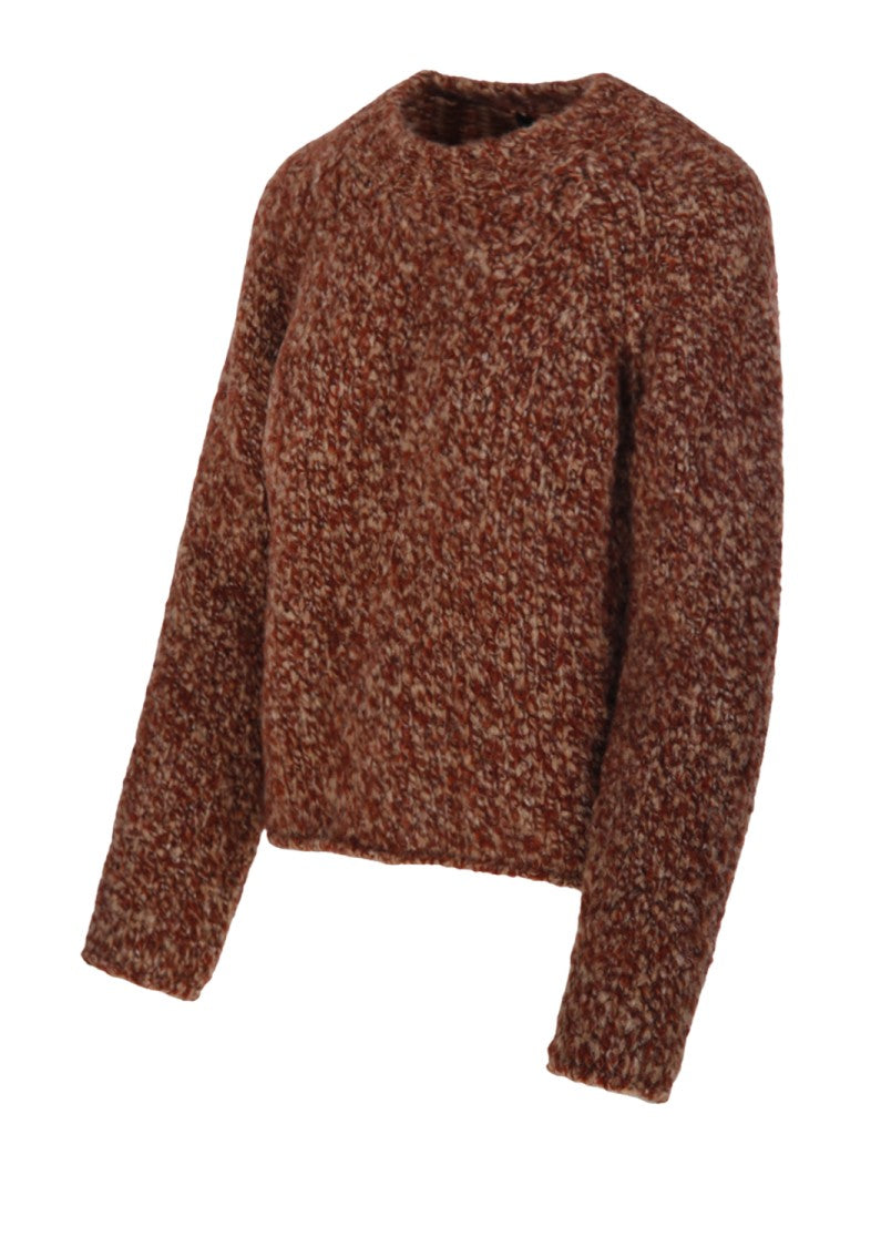 Fabrizio Del Carlo Chunky Knit Merino-Alpaca Crewneck Sweater