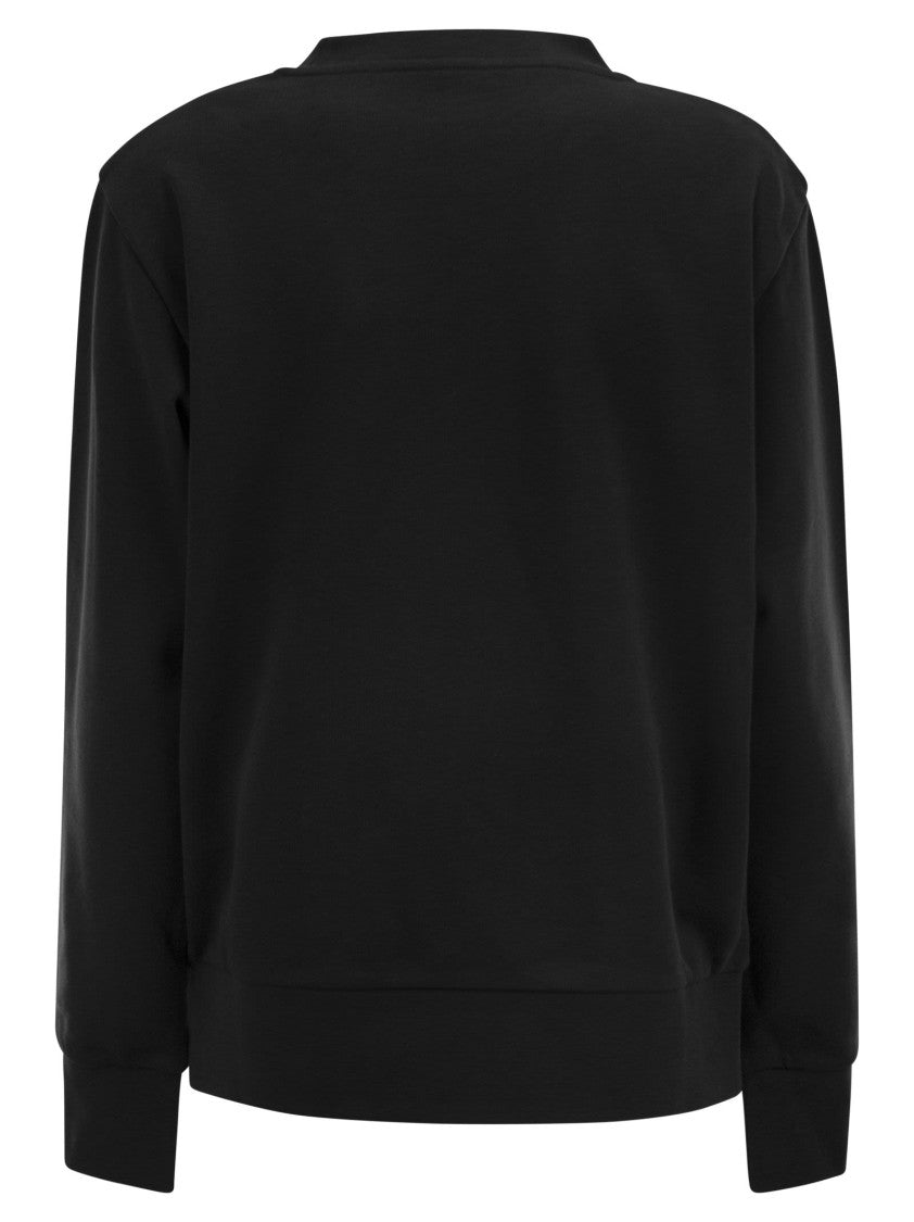 Moncler Loose-Fit Cotton Jersey Sweatshirt With Crystal Logo
