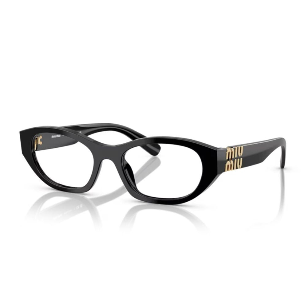 Miu Miu 0Mu 03Wv Oval Shape Black Acetate Optical Glasses