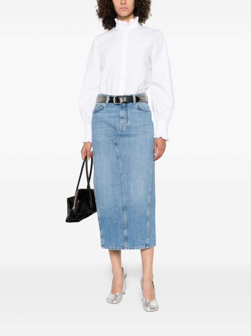 Givenchy Medium Blue Denim Side Split Skirt