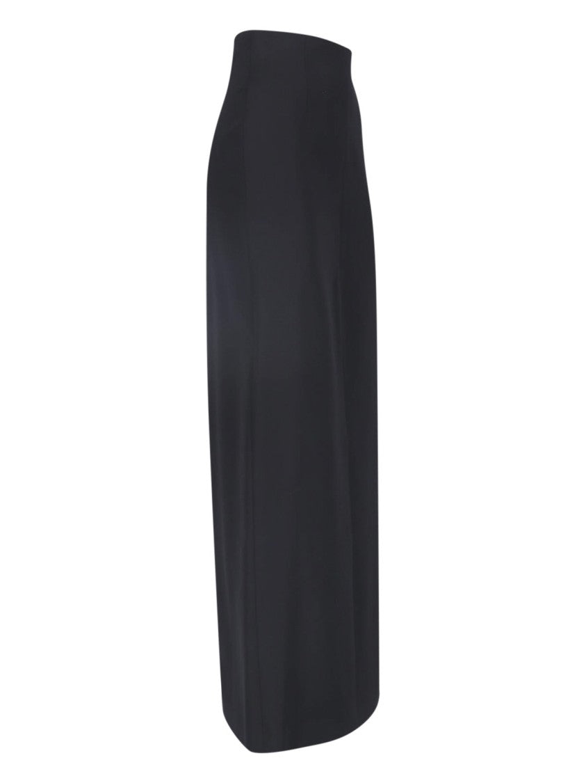 Maison Margiela Black Virgin Wool Split Maxi Skirt