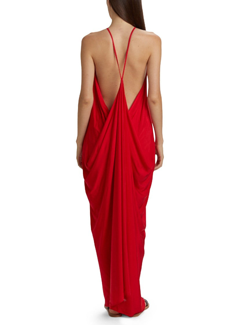 Phisique Du Role Flowing Red Maxi Dress With Crisscross Back Straps
