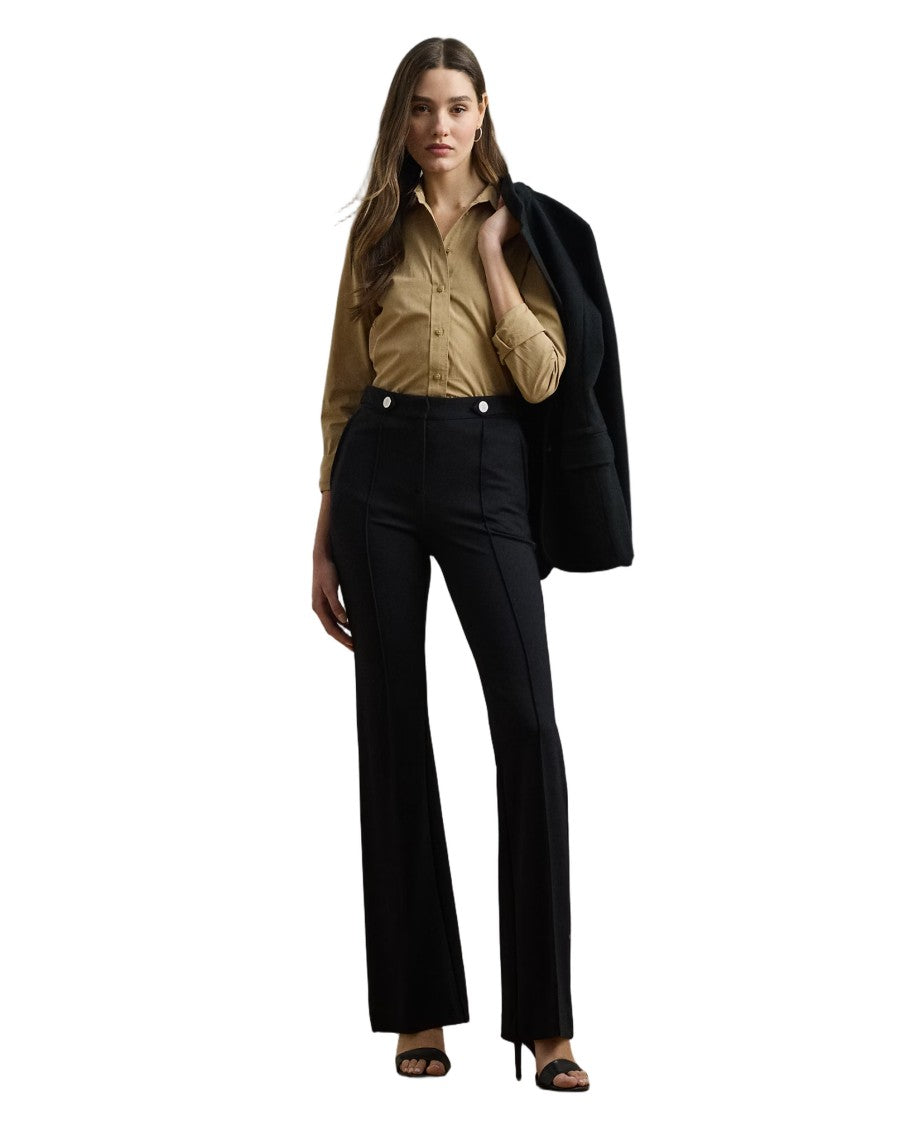 Lauren Ralph Lauren Pointed Collar Button-Front Long Sleeve Shirt In Birch Tan