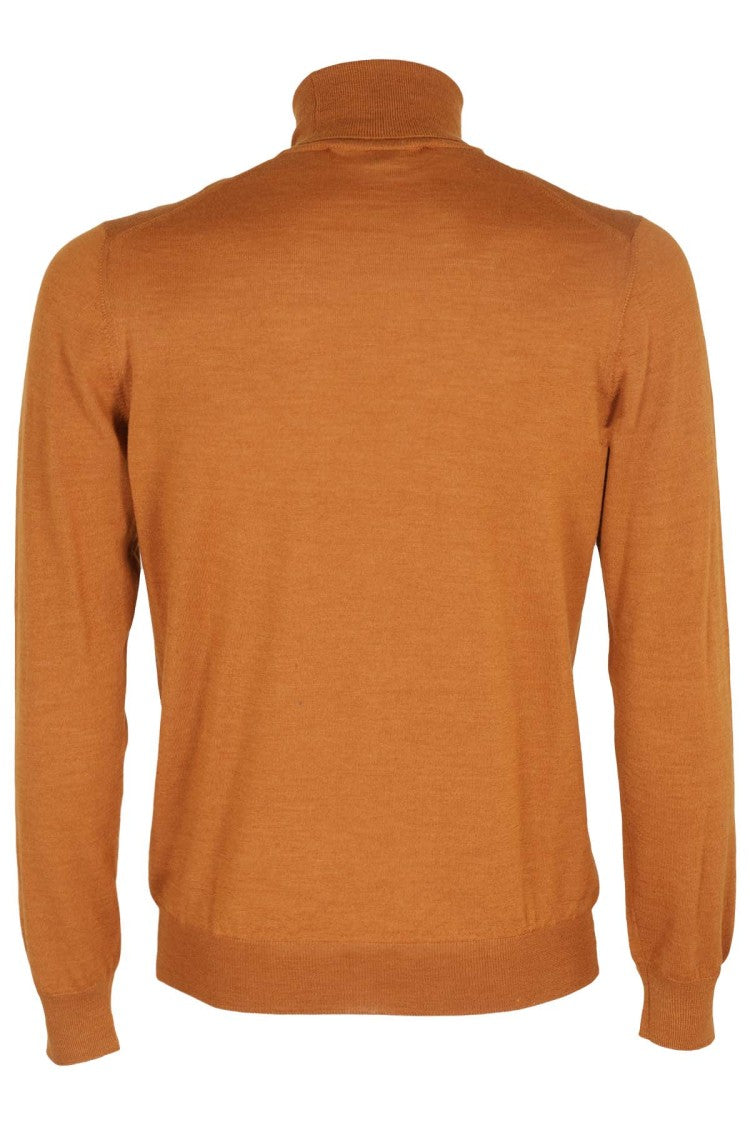 Tagliatore Turtleneck Sweater In Warm Orange Wool