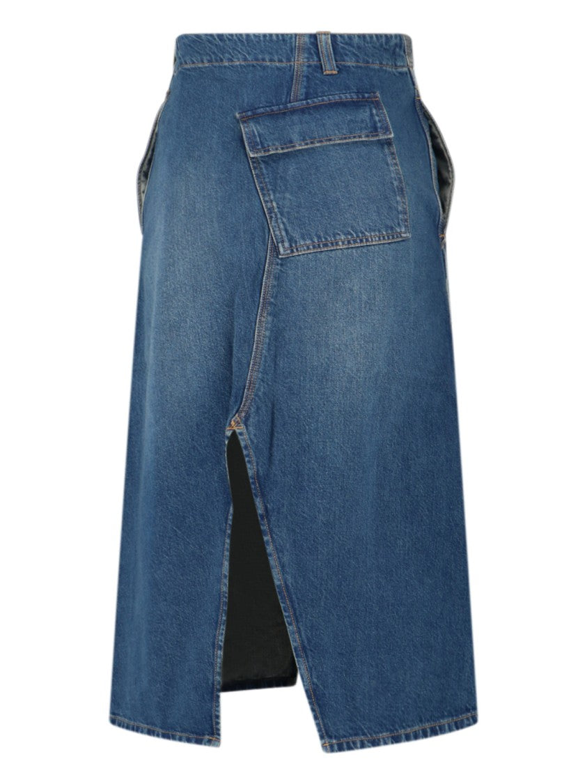 Victoria Beckham Denim Midi Skirt – Blue
