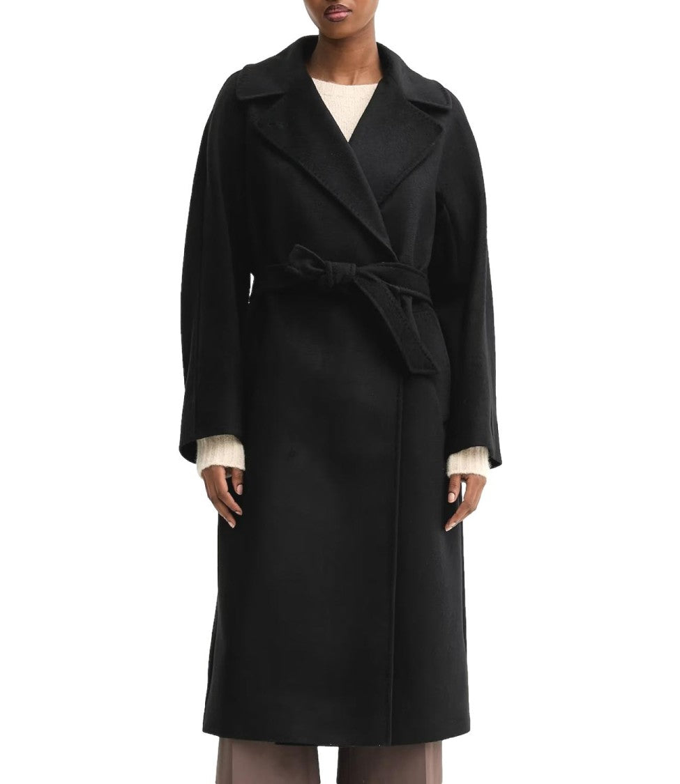 Max Mara Timeless Black Virgin Wool Long Coat