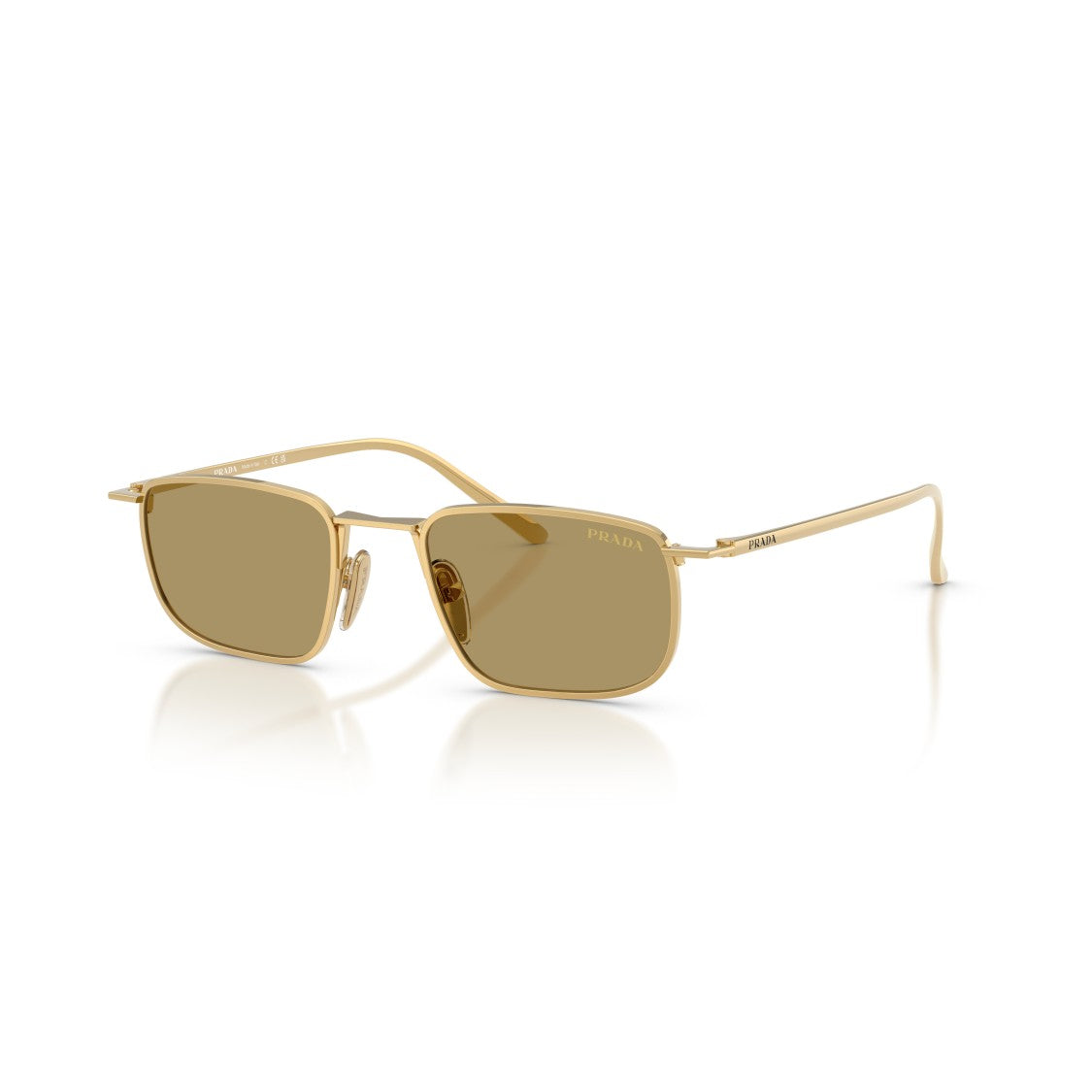 Prada 0Pr D52s Rectangular Gold Metal Frame Sunglasses