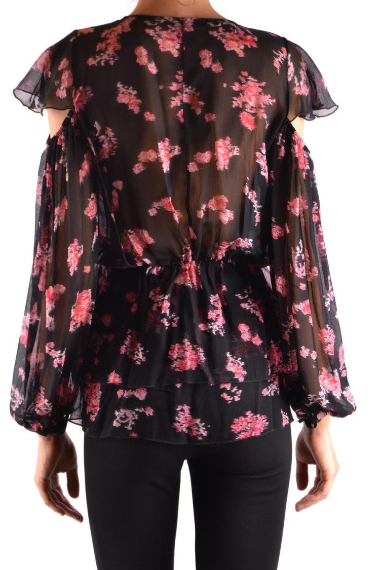 Pinko Floral Print Black Sheer Blouse