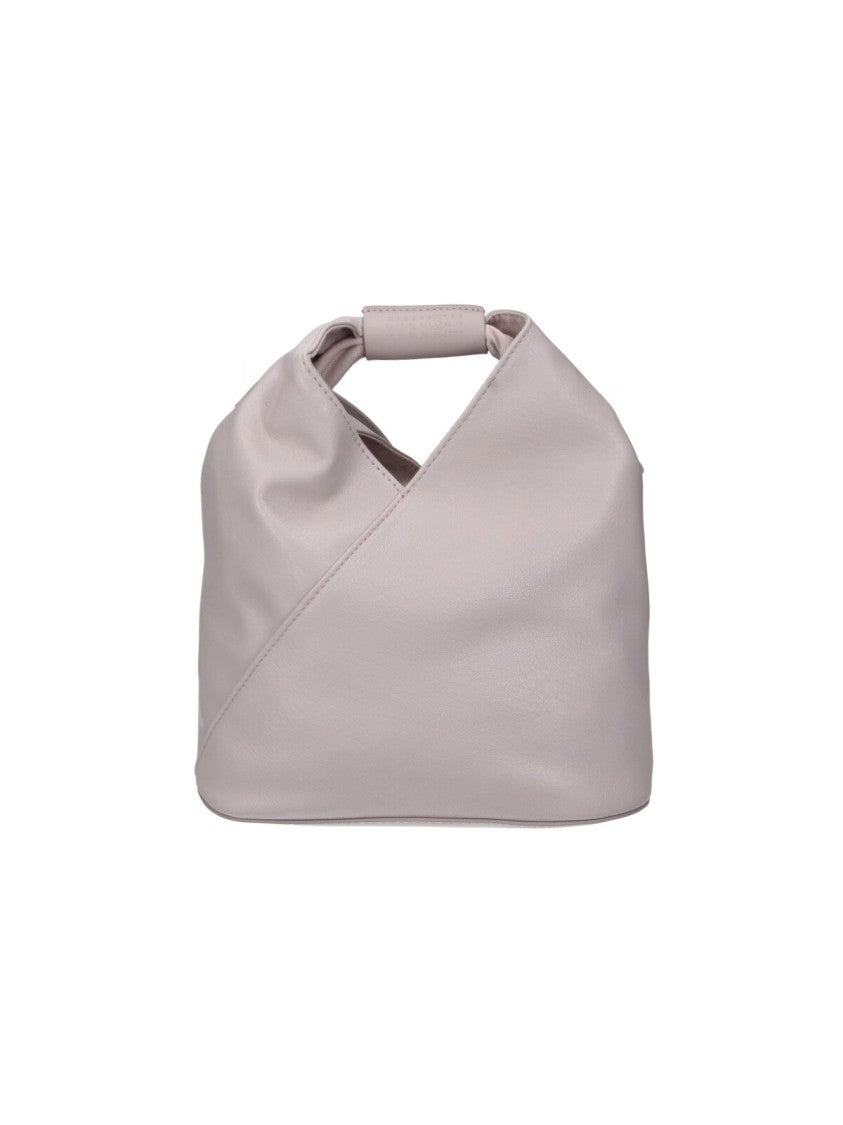 Mm6 By Maison Margiela Grey Japanese Folded Faux Leather Mini Tote Bag