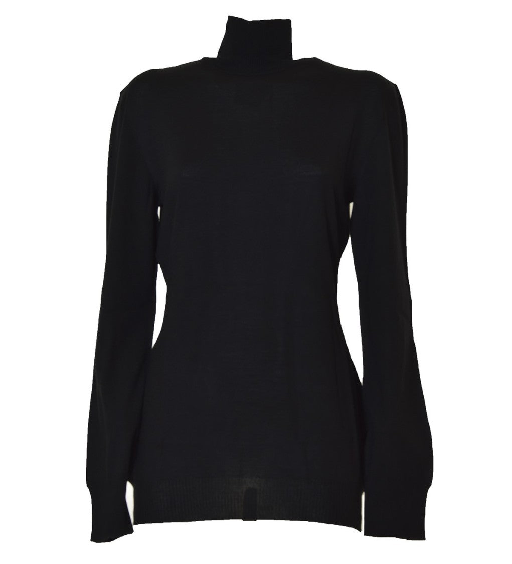 Boutique Moschino Black Virgin Wool Turtleneck Sweater