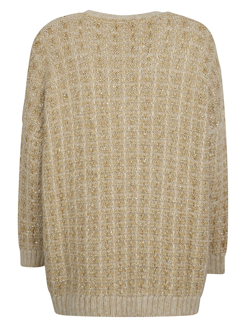 Valentino Textured Knit Sweater With Subtle Shimmer