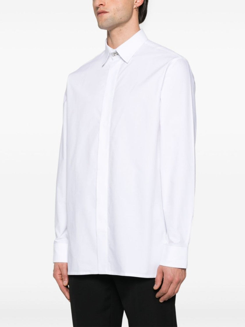 Givenchy White Concealed Front Button Classic Shirt
