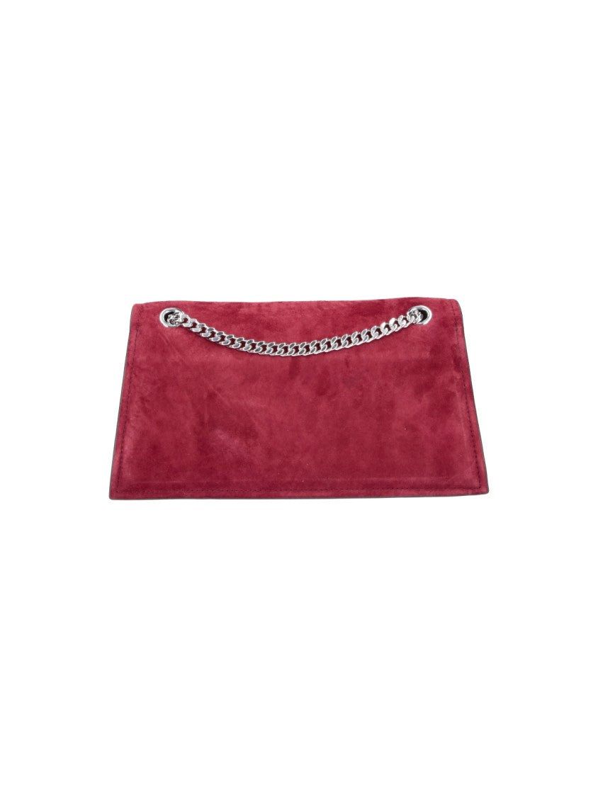 Tory Burch Red Suede Kira Turnlock Shoulder Bag