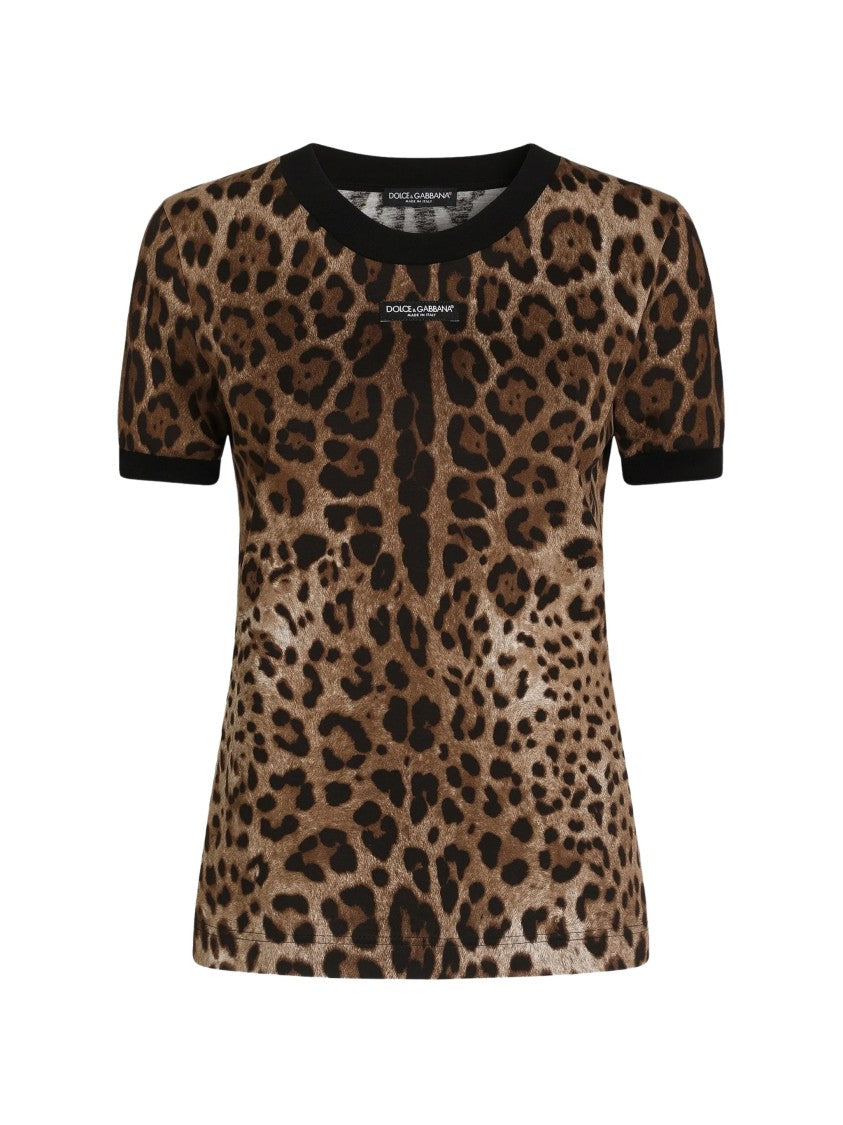 Dolce & Gabbana Tshirt Leopard Print Cotton T-Shirt