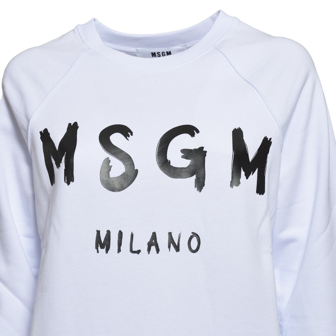 Msgm White Cotton Crewneck Sweatshirt