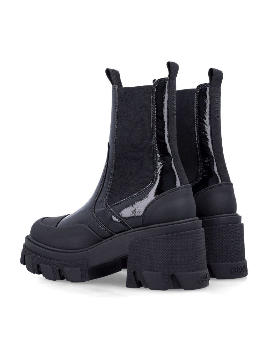 Ganni Cleated Heeled Mid Chelsea Boot