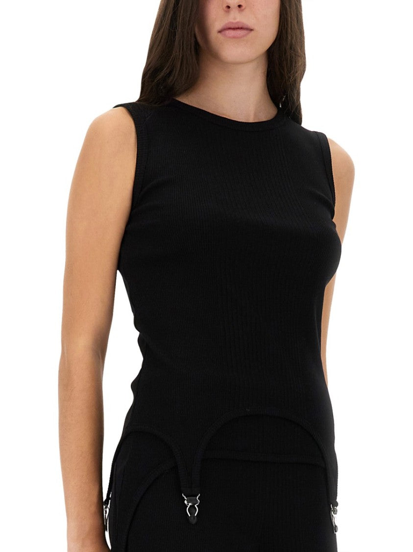 Jean Paul Gaultier Fitted Sleeveless Top With Garter Detail