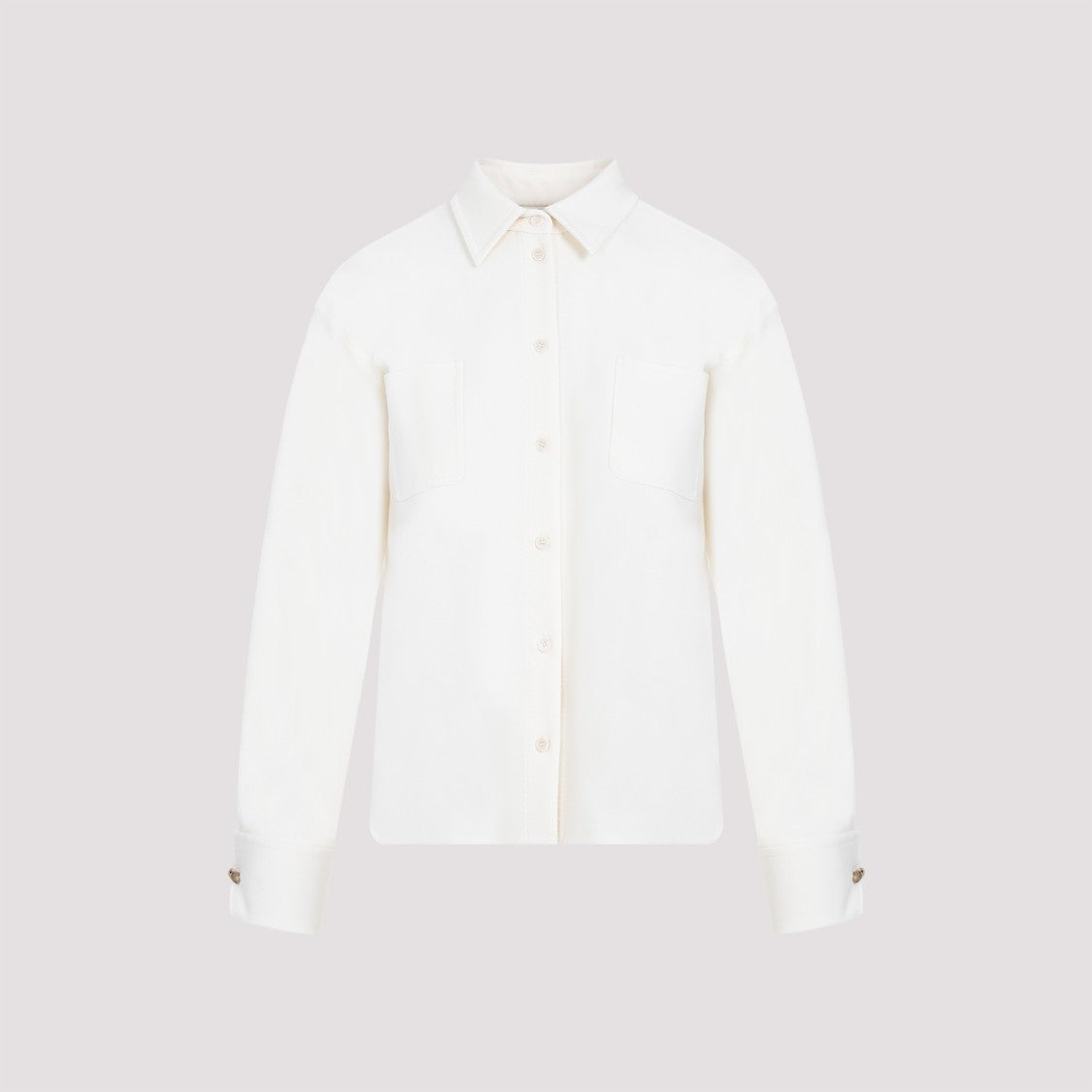 Max Mara Tirolo White Virgin Wool Shirt Jacket