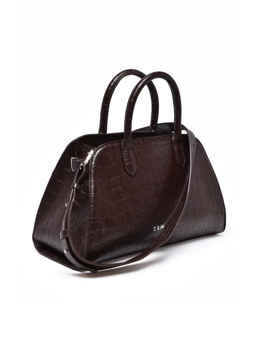 Ermanno Firenze Crocodile-Embossed Vienna Satchel Handbag