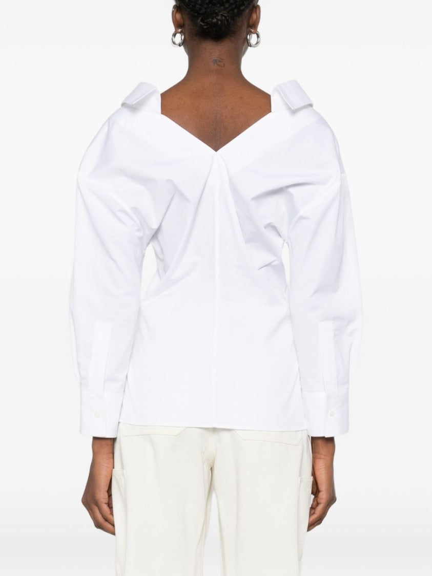 Givenchy White Silk And Nylon V-Neck Top