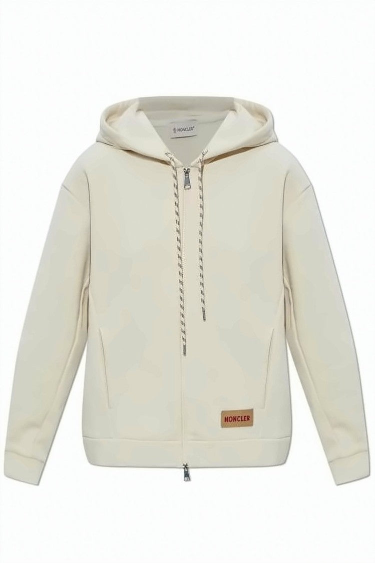 Moncler Cropped Front-Zip Hoodie With Adjustable Drawstring
