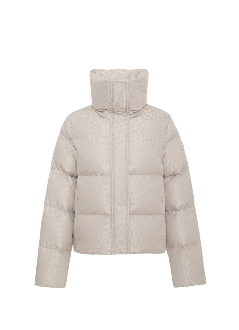 Colmar Originals Cropped Cream Coat With Animalier Pattern