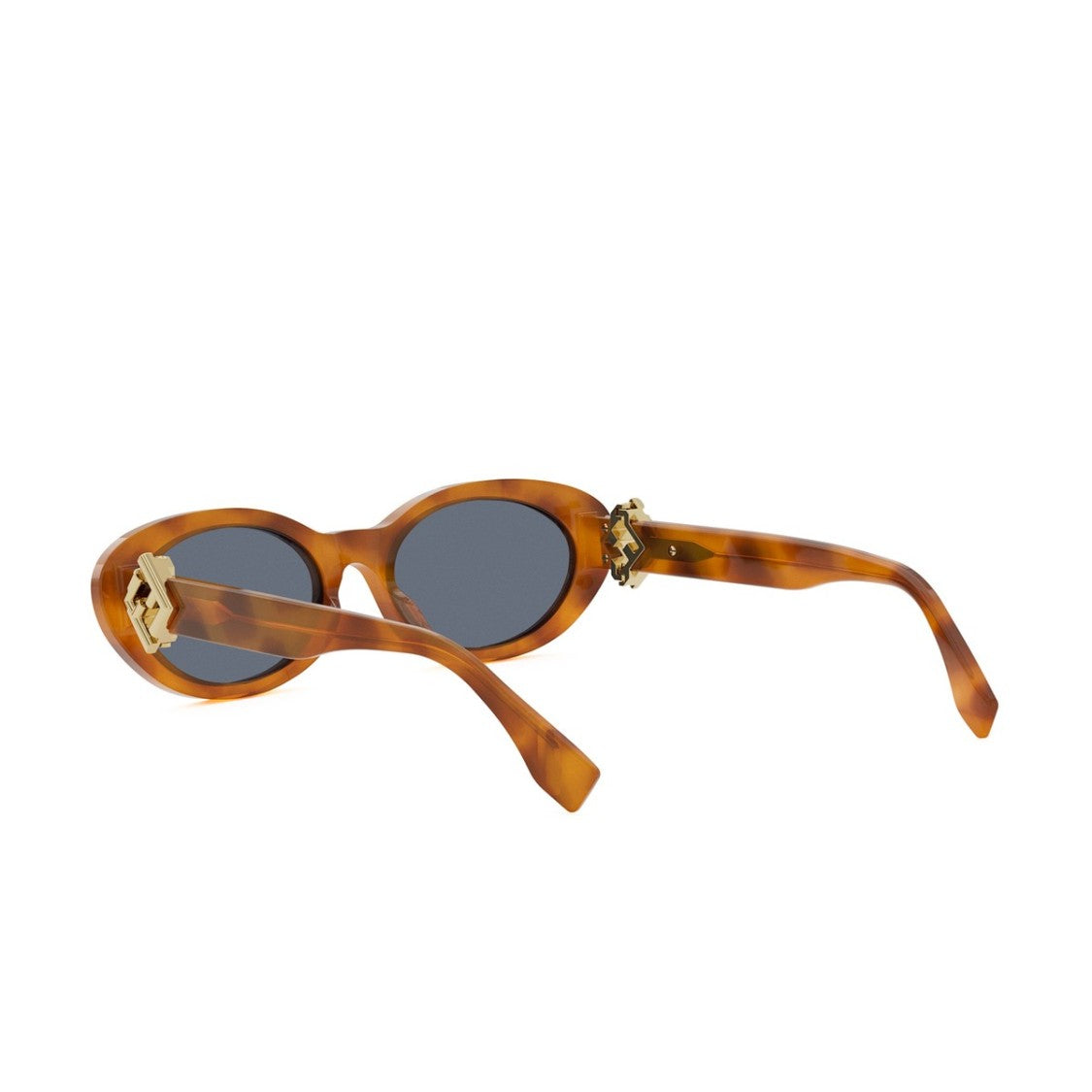 Fendi Havana Ff Diamond Acetate Oval Sunglasses