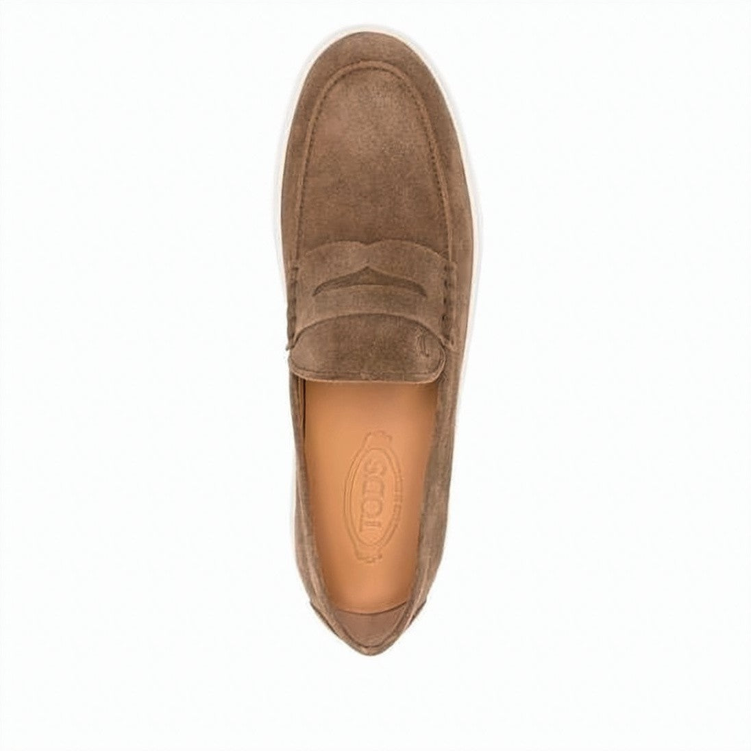 Tod's Soft Suede Calf Leather Loafers With Classic Penny Strap